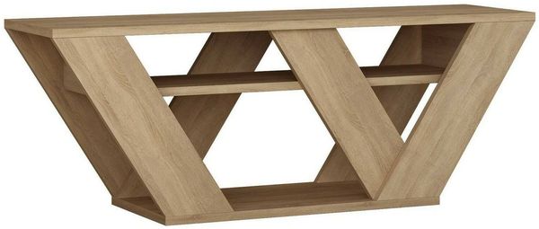 Dmora Fernsehschrank Amazzonite, Ständer für Wohnzimmerfernseher, Niedriges Wohnzimmer-Sideboard, TV-Ständerbasis, 110x30h40 cm, Eiche