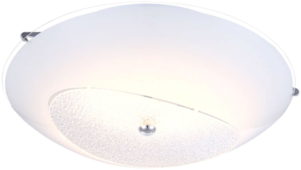 LED Deckenlampe, Kristalle, Chrom, Glas opal, 40 cm, KESSY