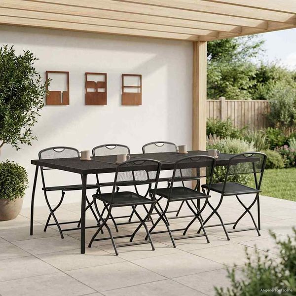 vidaXL Gartenmöbel Set 7 pcs Anthrazit Eisen und Stahl 3422899