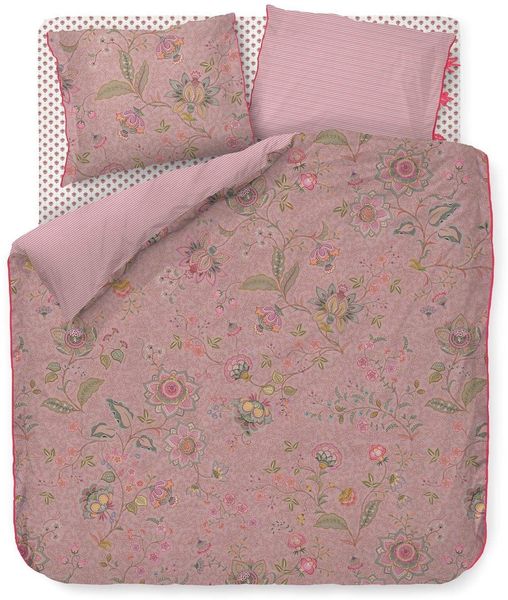 PIP Studio Perkal Bettwäsche 135x200 Mumbai Morning Pink Wende Ranken Blüten rosa