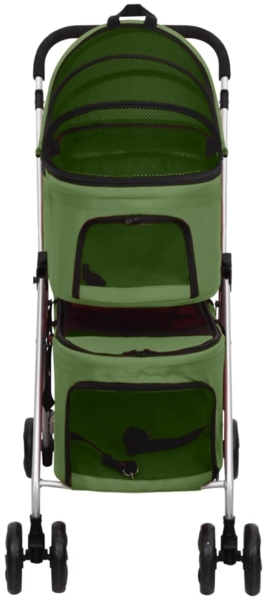 vidaXL Hundewagen für 2 Hunde Faltbar Grün 83x48x97 cm Oxford-Gewebe 172207 Bild 2