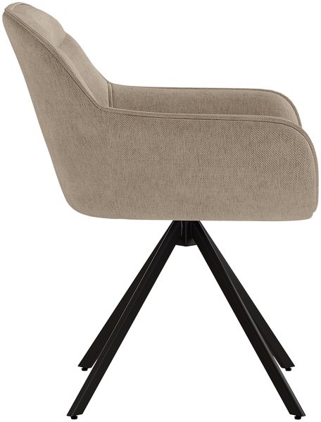 skølm 'Thokk' Esszimmerstühle, 2er Set, taupe, gepolsterter Leinenbezug, höhenverstellbar & drehbar, Polsterstühle mit Armlehnen, bis 150 kg belastbar Bild 11