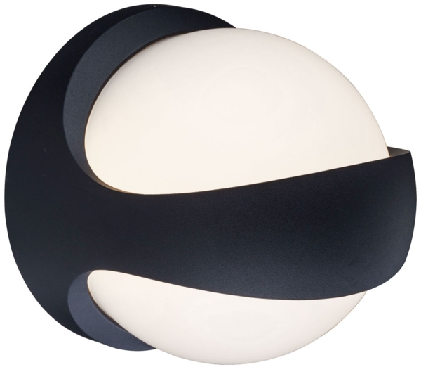 LED Up & Down Wandleuchte, Kugel, Anthrazit, H 20 cm