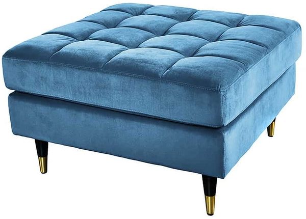 Moderner Hocker COMFORT 80cm blau Samt Taschenfederkern Elegant Bild 9