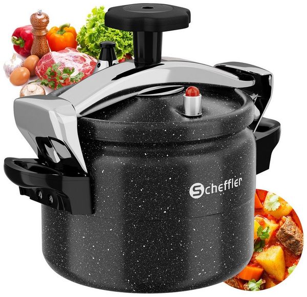 Scheffler Schnellkochtopf Dampfkochtopf Induktion, für alle Herdarten geeignet, Aluminium (3L/7L/11L/11L/15L, schnellkochtopf), Induktion