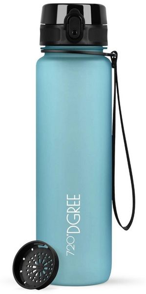 720°DGREE Trinkflasche Trinkflasche uberBottle softTouch mit Sieb aqua blue 1l