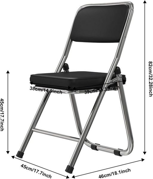JEOBEST Klappstuhl Küchenstuhl Campingstuhl, Faltstuhl Besucherstuhl Konferenzstuhl, (Set, 4 St)Gepolstert - Metall-Gestell - für Gäste,Büro, Event & Party Bild 4