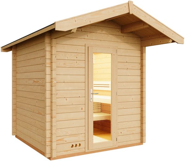 Infraworld Gartensauna Terra 4 Außensauna Massivholzsauna Saunahaus 230x230 cm