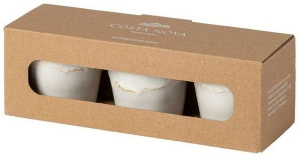 Costa Nova Espressotasse Grespresso Weiß, Geschenkbox, Costa Nova, 3-tlg, Keramik, 6,5x5,8 cm, 7 cl