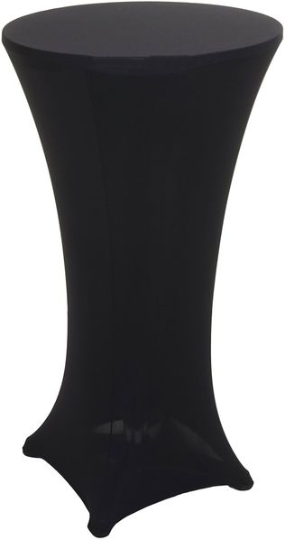 Set Stehtisch + Stehtischhusse HWC-J30, Bistrotisch Tischhusse, klappbar höhenverstellbar Ø 60cm ~ Husse schwarz