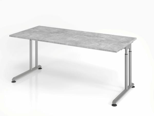 Schreibtisch C-Fuß 180x80cm Beton/Silber