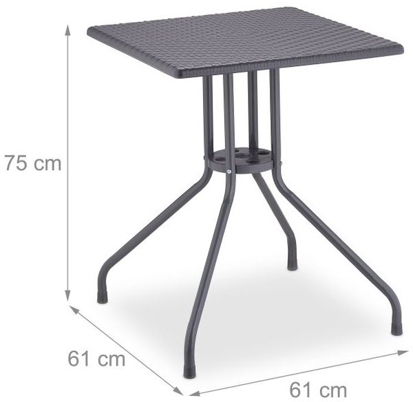 Relaxdays Gartentisch in grauer Rattan-Optik Bild 5