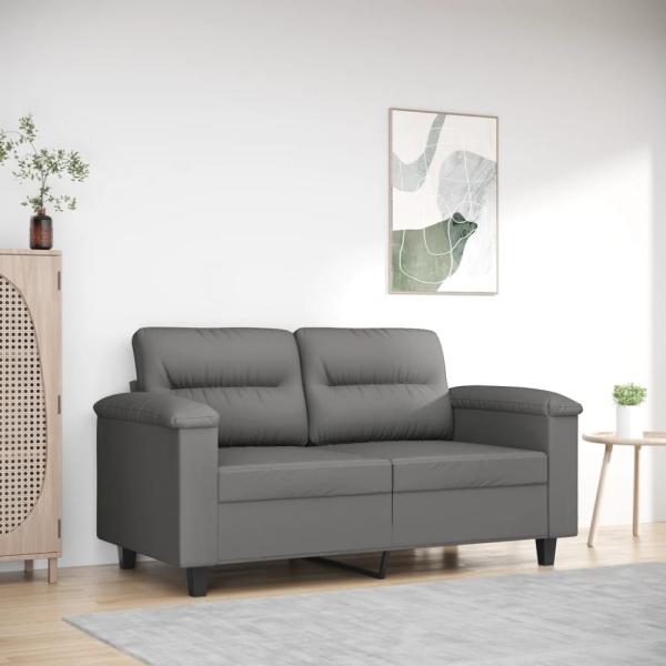 vidaXL 2-Sitzer-Sofa Dunkelgrau 120 cm Mikrofasergewebe 359557