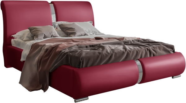 99rooms Lourdes Polsterbett Velours MONOLITH Bordeaux 180x200 cm ohne Bettkasten Bild 3