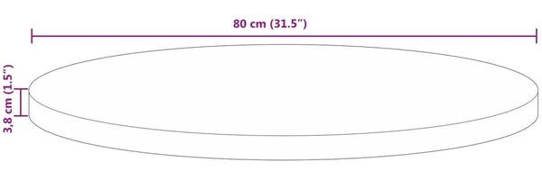 vidaXL Tischplatte Ø 80x3,8 cm Rund Altholz Massiv 370043 Bild 9