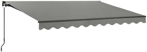 STEELSØN 'Kestria' Gelenkarmmarkise 400x250 cm, grau, wetterfest und blickdicht, Markise mit Aluminium-Kassette und Wandhalterung, Balkonmarkise mit Handkurbel Bild 2
