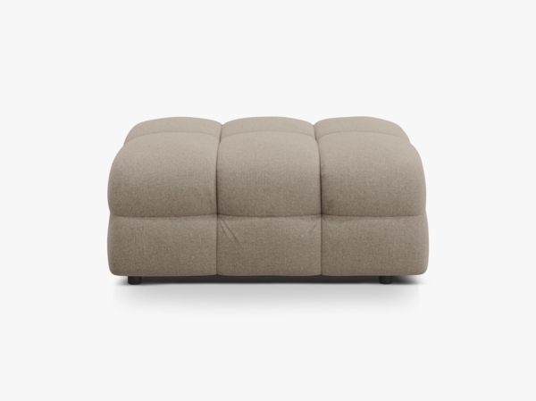 Micadoni Hocker Kendal 1-Sitzer Strukturierter Stoff Dunkelbeige Bild 1