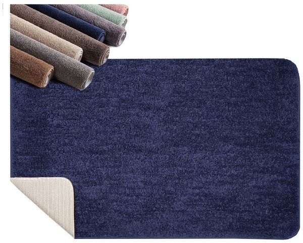 sh SCHEFFLER-HOME LIVE HOMESTYLE Badematte Ultraweicher Duschvorleger "Tom" in 50x80cm, schnell trocknend, strapazierfähig, fußbodenheizungsgeeignet, Polyester, Rechteckig, rutschfeste & saugfähige Fußmatte für das Badezimmer