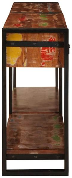 vidaXL Konsolen-Tische 2 pcs Mehrfarbig Massives upgecyceltes Holz 3324228 Bild 6