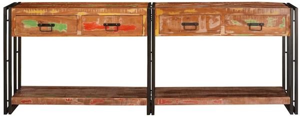vidaXL Konsolen-Tische 2 pcs Mehrfarbig Massives upgecyceltes Holz 3324228 Bild 5