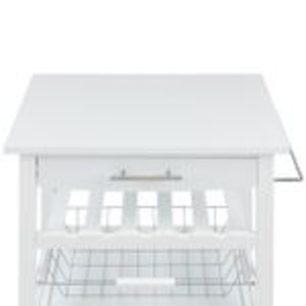 Louisiana Servierwagen Küchenwagen 5 Etagen Holz Handtuchhalter mobil Weiß