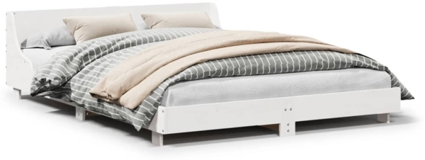 vidaXL Massivholzbett ohne Matratze Weiß 150x200 cm Kiefernholz 850726