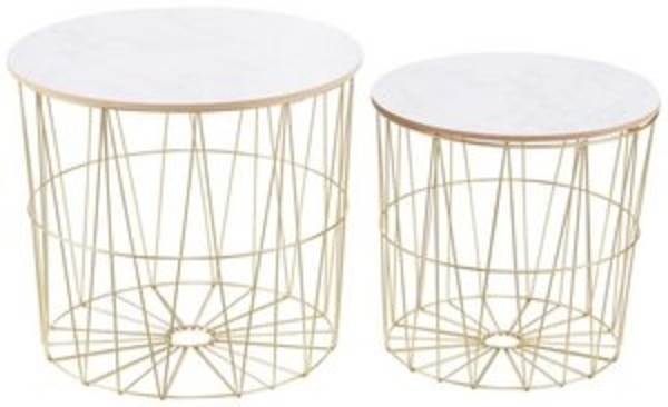 my Flair Beistelltisch St. Tropez (Set, 2-St), goldfarben mit Platte in Marmor-Optik Bild 6