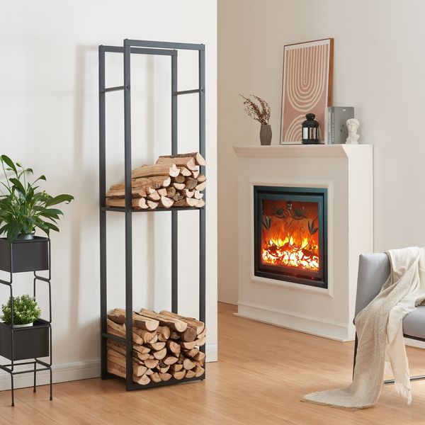 Kaminholzregal Ulvila mit Ablage 45x30x170cm [en. casa]