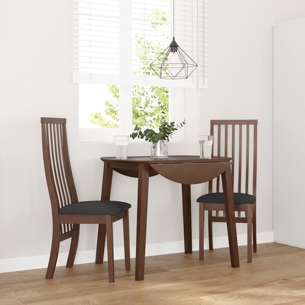 vidaXL Esszimmerstühle mit Kissen 2 Stk. Braun Massivholz Gummibaum 4102454