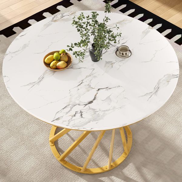 Rundertischer Esstisch 80x80 cm MDF Tischplatte Metallbeine verstellbar stabil für Esszimmer Wohnzimmer Büro