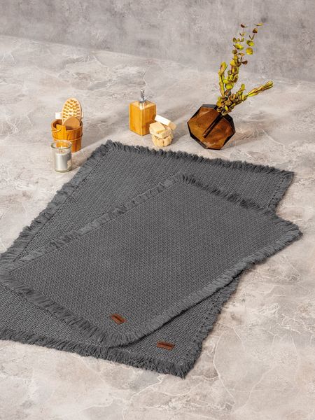 Badematten-Set (2 Stück), 'Bath Rug', Anthrazit