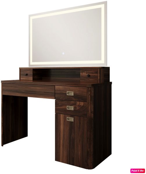 Schminktisch Neria Eiche rustikal 120 cm mit LED-Spiegel Vicco