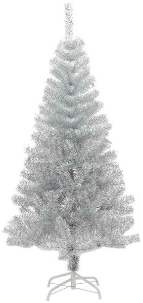 vidaXL Weihnachtsbaum mit 150 LEDs mit Ständer Silber 120 cm PET 3396652 Bild 5