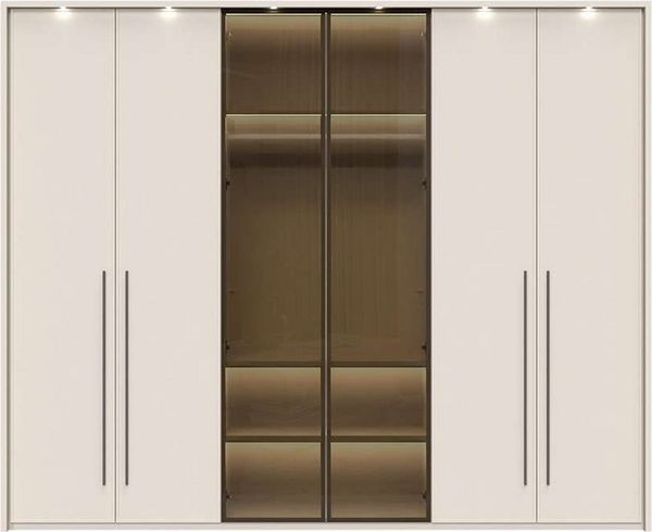 OTTO home Drehtürenschrank Opera Parsol-Glastüren, LED-Innenbeleuchtung, mit und ohne Kranz Glastüren, UV-Lack, LED-Innenbeleuchtung, Soft-Close-Funktion