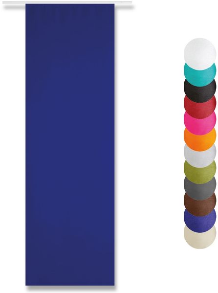 Flächenvorhang "blickdicht" - Schiebegardine in BxL 60x245cm ( Blau ) - ohne Flächenvorhangtechnik - Gardine, Vorhang mit Klettband Bild 2