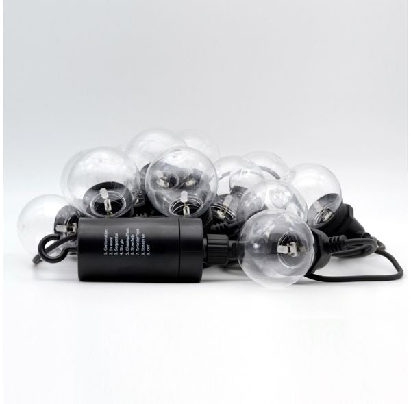 RealPower 463614 12 Lampen LED Warmweiß 2200 K Drinnen/Draußen Schwarz