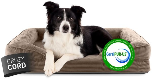 Lumaland Hundebett Indoor Cord M 90x65x18cm hellbraun vakuumiert