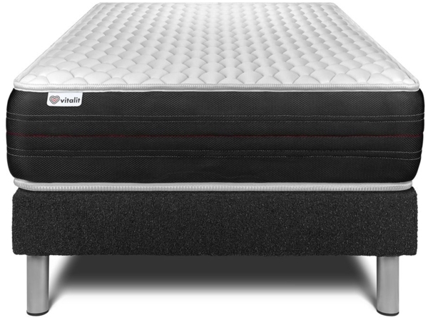 Matratzenset VITAL SPRING 120 x 200 cm Bettrahmen Kit Schwarz