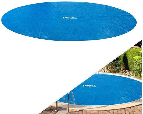 Arebos Solarabdeckplane Wärmeplane Solarfolie Solarplane Solarheizung Pool Heizung (Stück, Blau), Lässt sich auf die gewünschte Größe zuschneiden