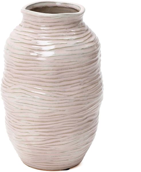 Hometopia Ondina Vase Rosa, Keramik Blumenvase Höhe 24,5 cm