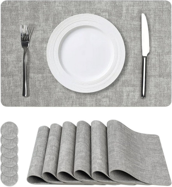 Coonoor Platzset 6er Set Wasserdichte Tischset mit Untersetzer,43x30 cm, (Abwaschbar,Platzsets Abwischbar,Hitzebeständig,Rutschfest, 4-St), für den Esstisch, die Küche oder das Büro,Halloween,Weihnachten