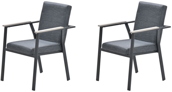 Garden Impressions CATANIA 2x Alu Stapelsessel Nonwood Sessel stapelbar grau ( GI )