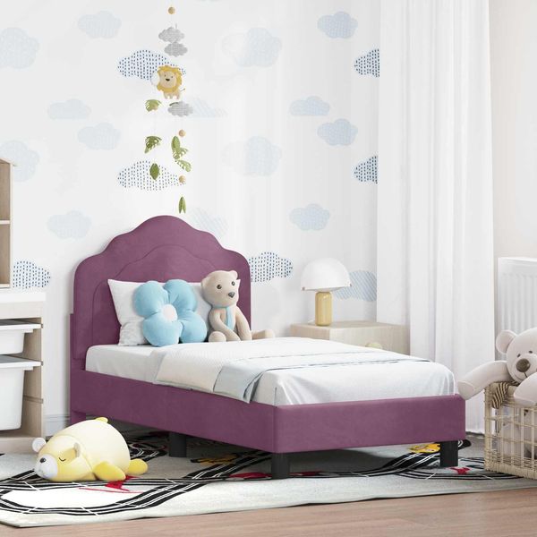 vidaXL Kinderbettgestell mit Kopfteil Lila 70 x 140 cm Samt 42010933