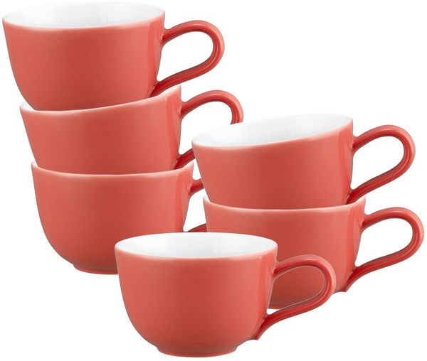 Seltmann Weiden Liberty Pure Colors Espressotasse 90 ml 6er Set - Flamingo Red