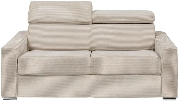 Vente-unique - VIZIR Sofa SamtStoff Beige - B 223 cm94 cm x H 110 cm95 cm x L 216 cm