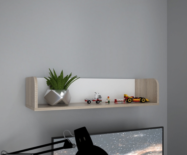 FORTE Winnie Wandpaneel, Holzwerkstoff, Beige/Weiß, 79,9 x 17,5 x 25,8 cm