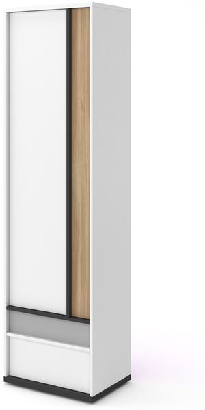 Kleiderschrank Imola Drehtürenschrank 55cm weiß graphit grau Salisbury Eiche