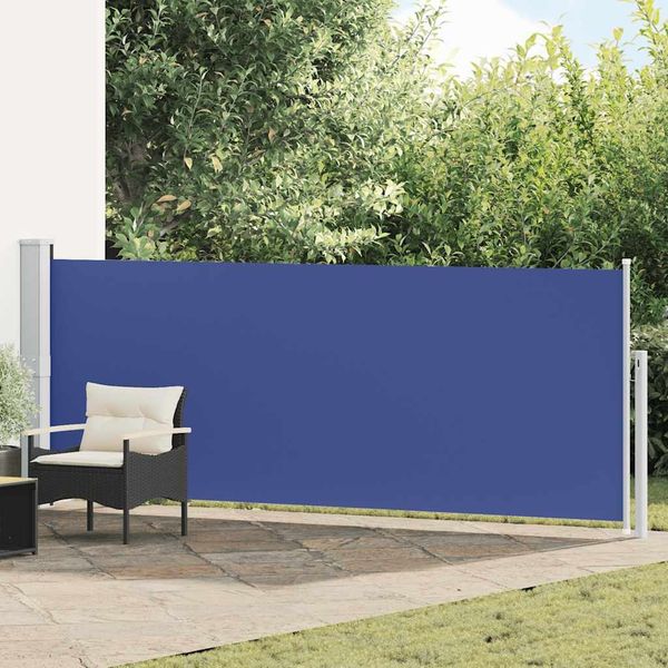 Ausziehbare Seitenmarkise, Sichtschutz 140x500 cm Blau