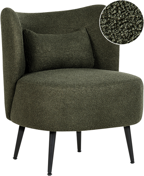 Sessel OTSBY Bouclé Dunkelgrün