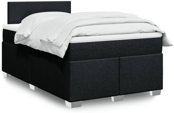 vidaXL Boxspringbett mit Matratze Schwarz 120x190 cm Stoff 3285822